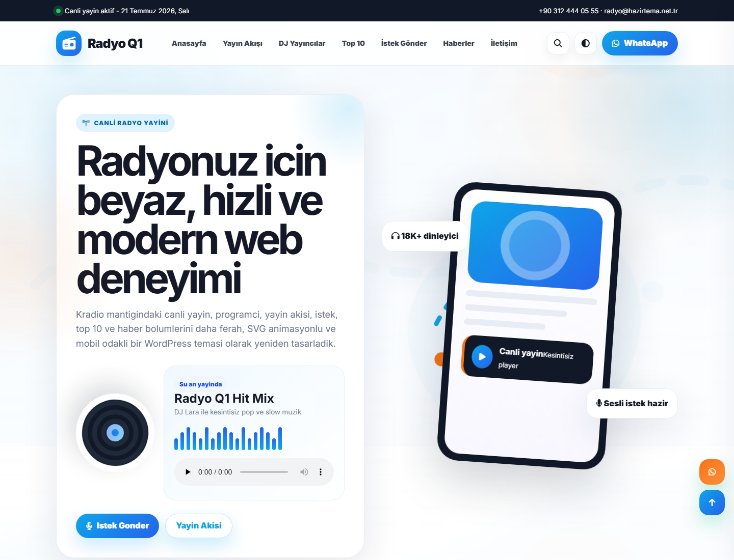 Radyo Q1 WordPress Teması