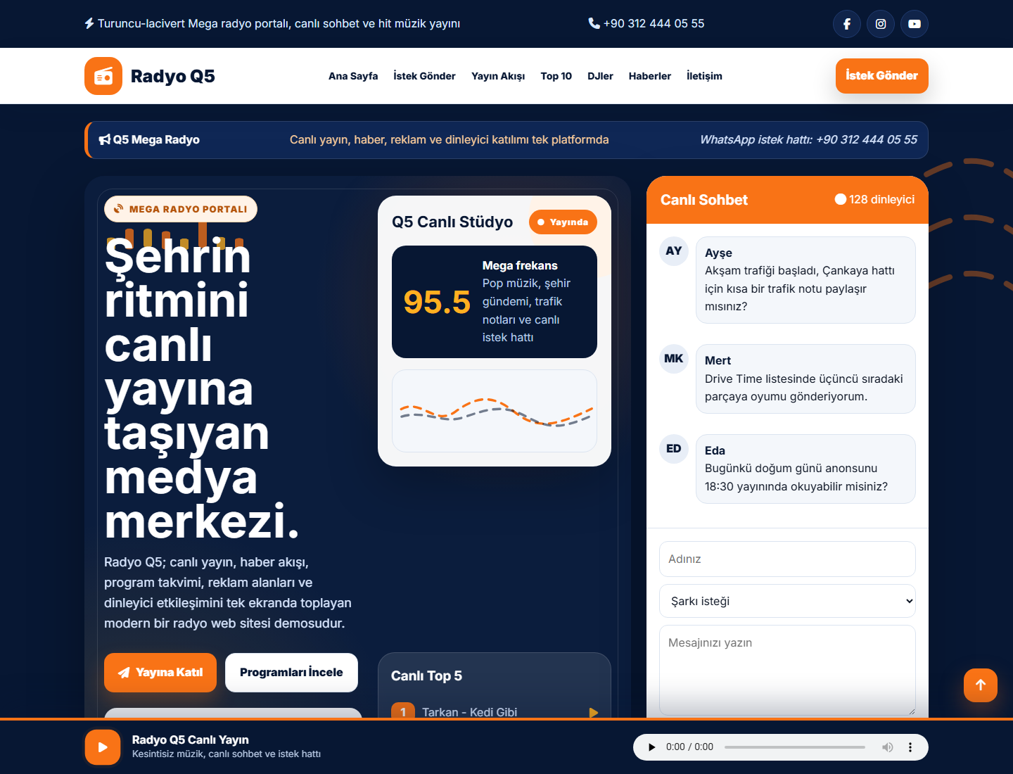 Radyo Q5 WordPress Teması