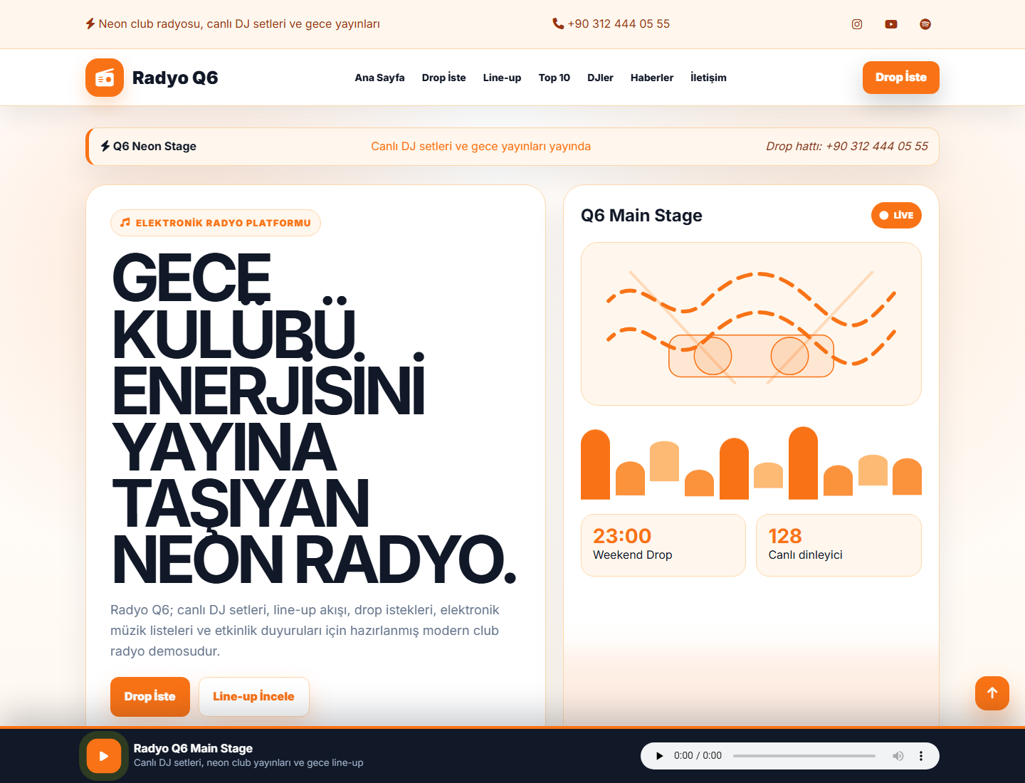 Radyo Q6 WordPress Teması
