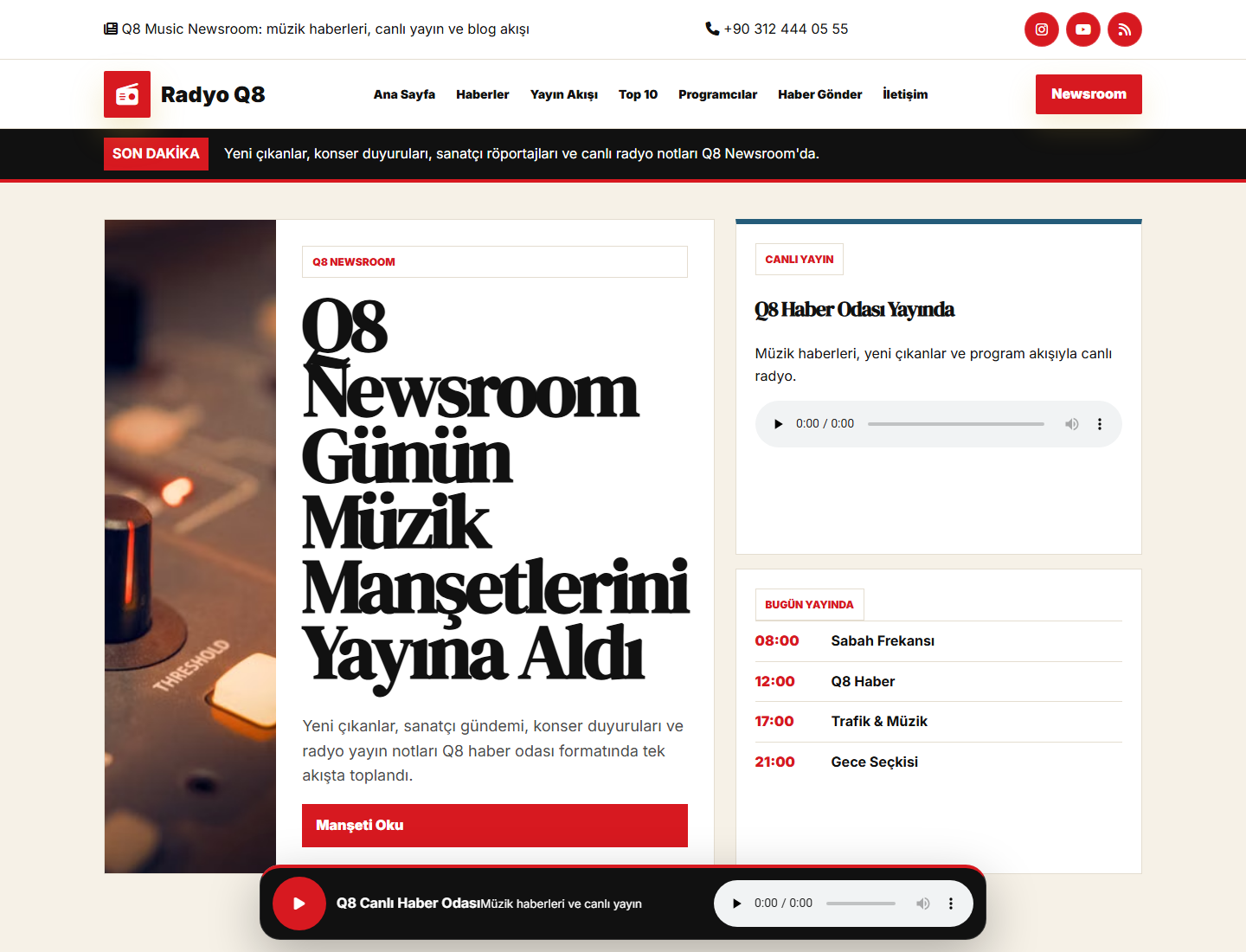 Radyo Q8 WordPress Teması