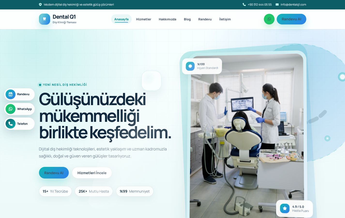 Dental Q1 – Diş Kliniği WordPress Teması