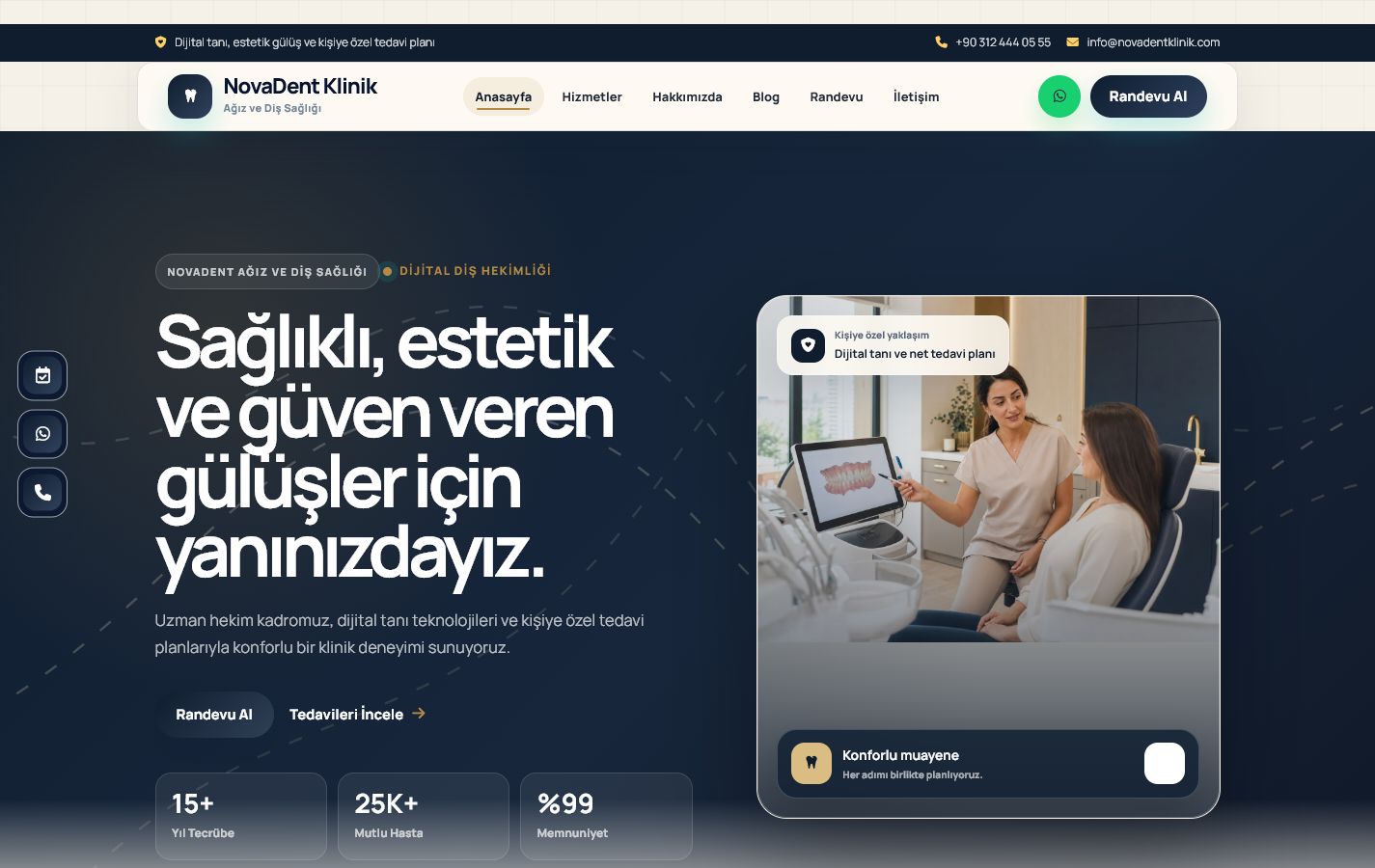 NovaDent Q2 – Diş Kliniği WordPress Teması